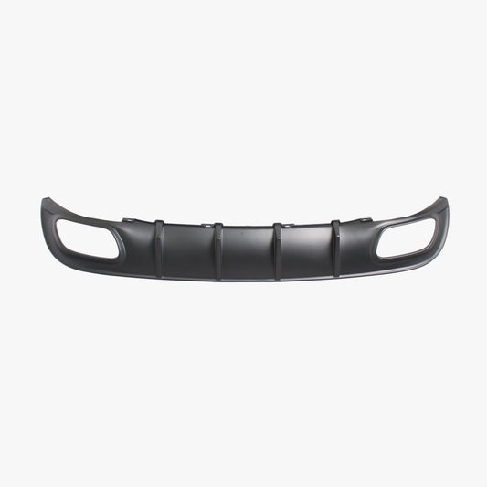 Rear bumper diffuser, dark gray with twin oval openings and center slats