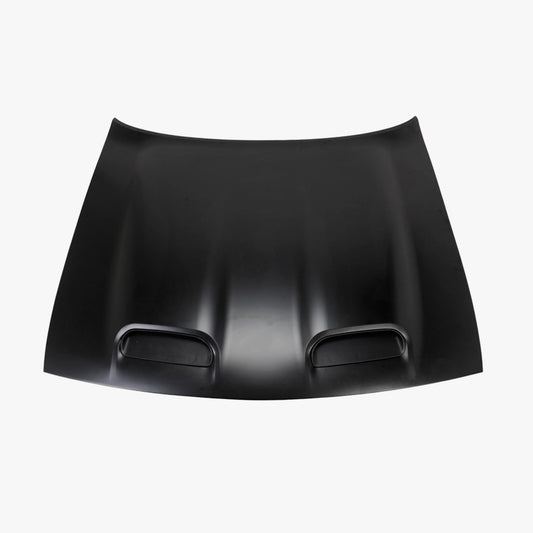 Black front hood cover with two oval intake cutouts