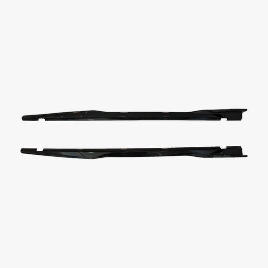 Black side skirt extension panels for Dodge Challenger, track style