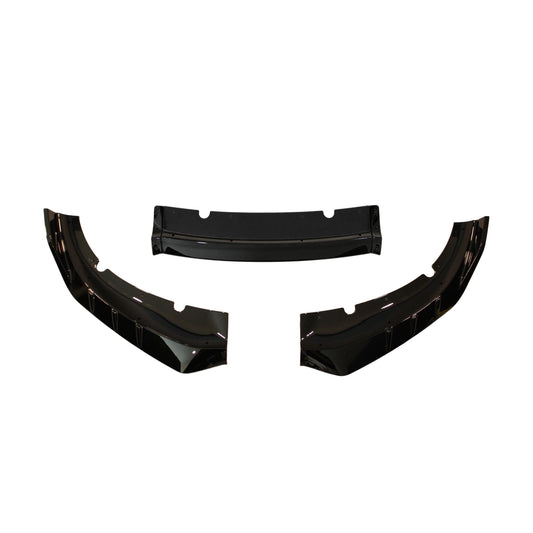 Set of black SRT-style front lip spoiler segments with mounting holes