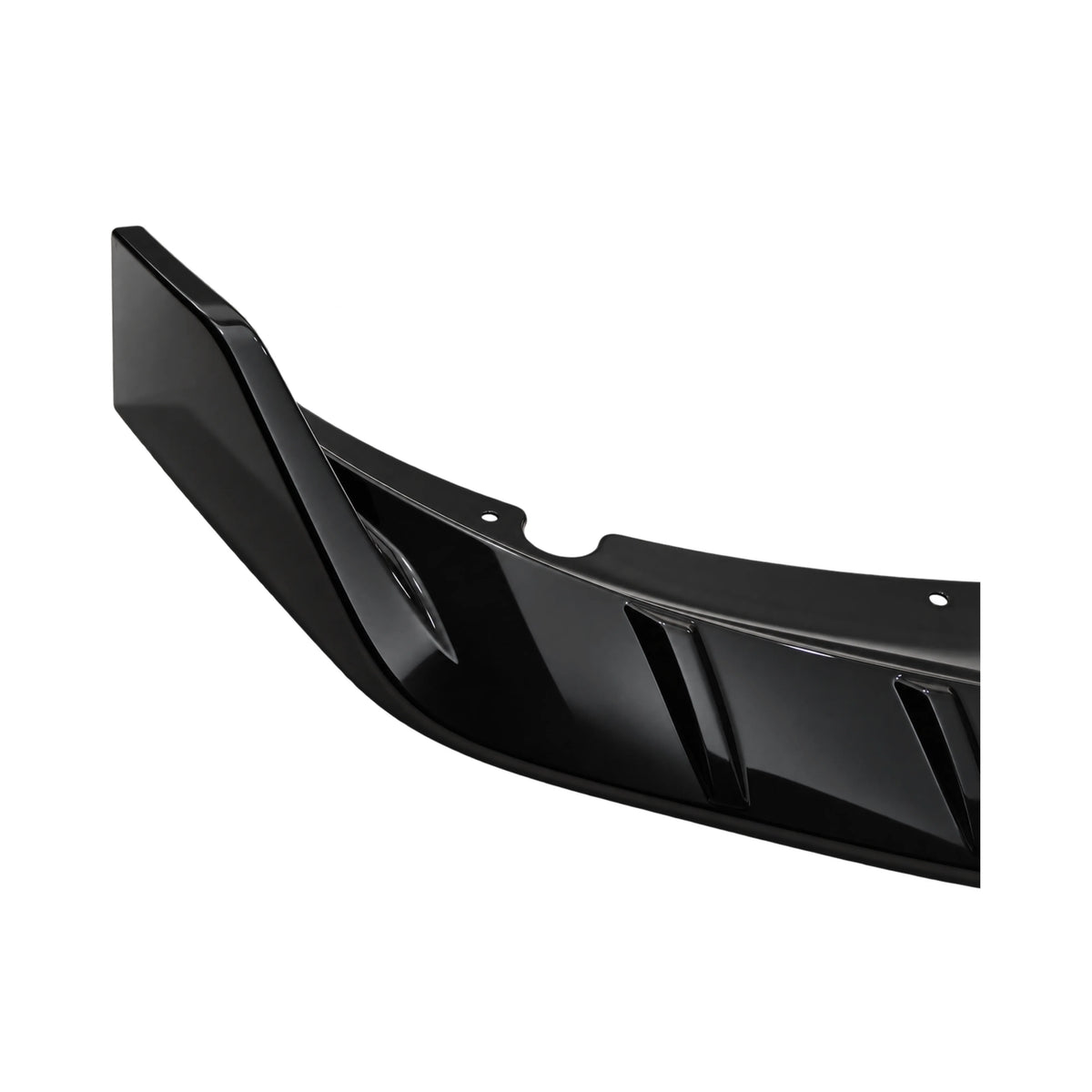 Black SRT-style front lip spoiler side section with mounting holes