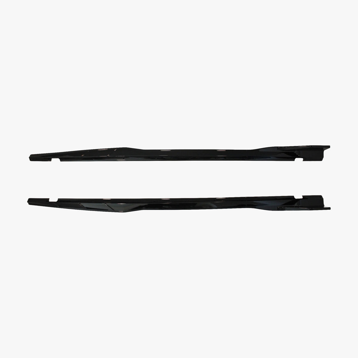 Black side skirt extension panels for Dodge Challenger, track style