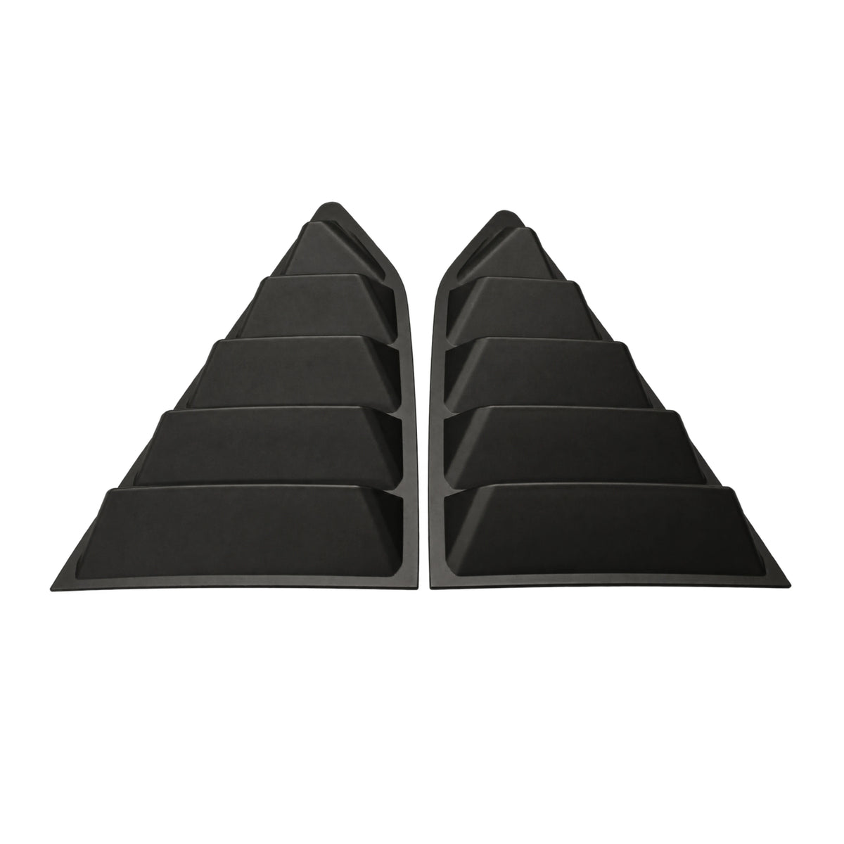Pair of black rear side window louvers with horizontal slats