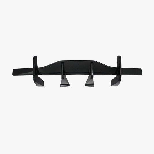 Matte black rear diffuser lip with four molded fins and side supports