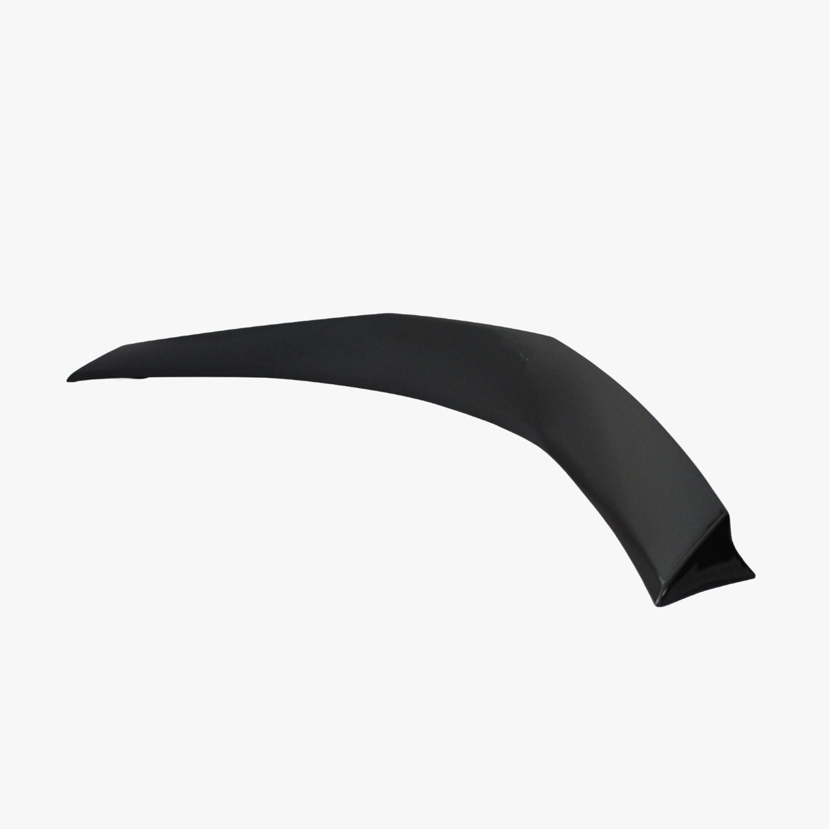 Black low profile rear spoiler with curved center and angled end section