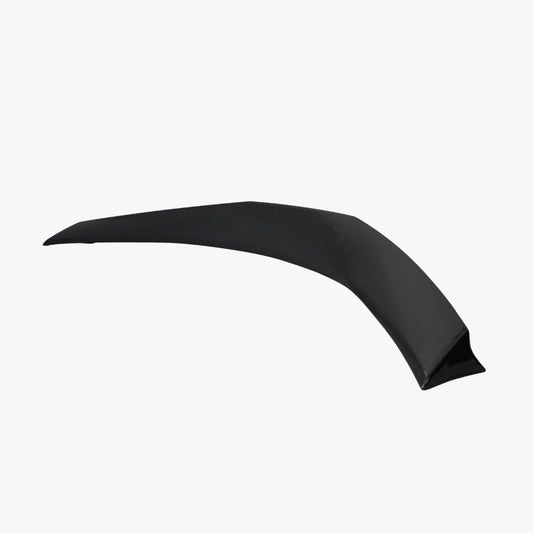 Black low profile rear spoiler with curved center and angled end section