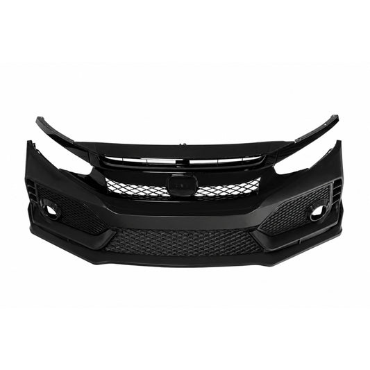Honda Civic Type R style front bumper conversion kit, black grille and mesh